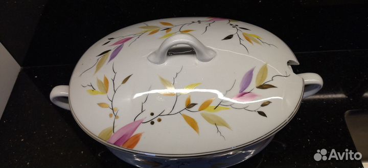 Супница 3,5 литра. фарфор, роспись, позолота 1958