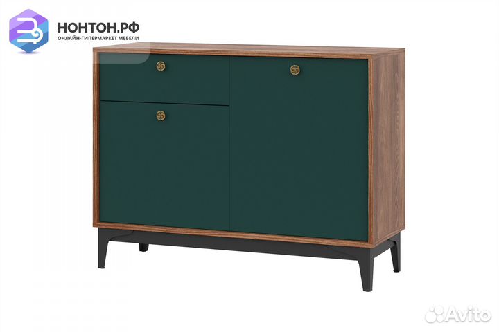 Комод Brass км-3 каштан арвадона / изумруд