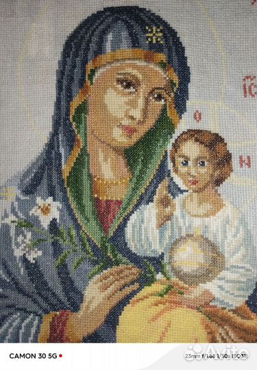 Икона Богоматерь готовая вышивка крестом