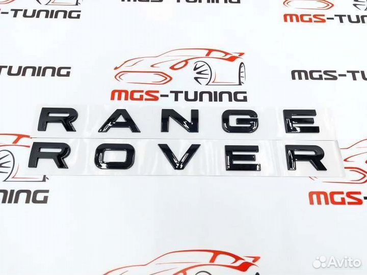 Шильдик Range Rover черный капот багажник эмблема