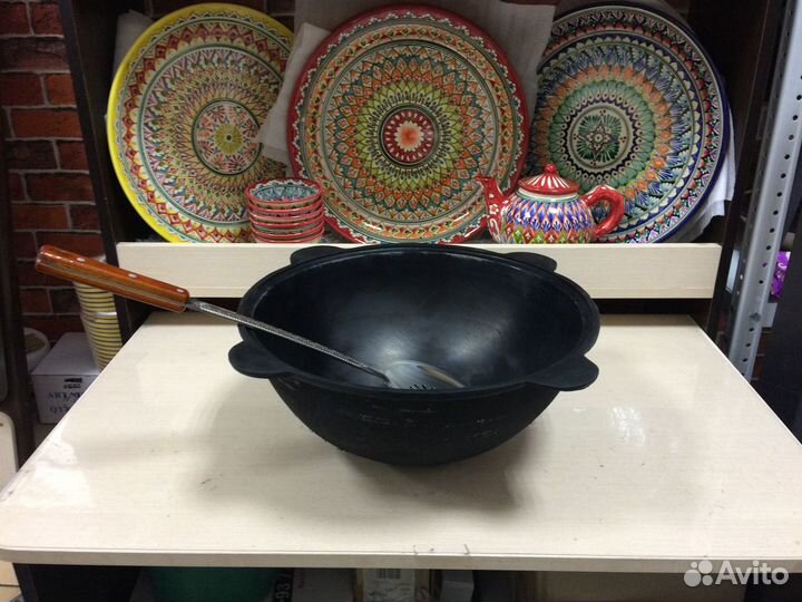 Чугунный казан 8 литров с крышкой