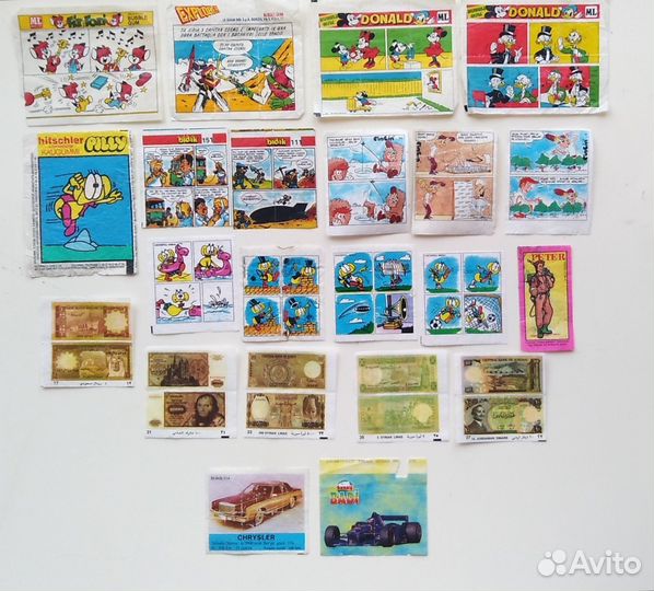 Вкладыши и наклейки от жвачек из 90-х