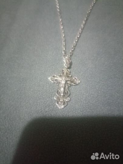 Цепочка и крестик серебро