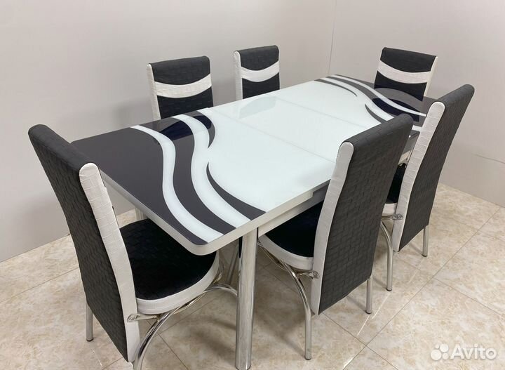 Кухонный стол и стулья 6 шт