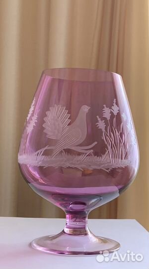 Фужер бокал из цветного стекла Крупный. Охота