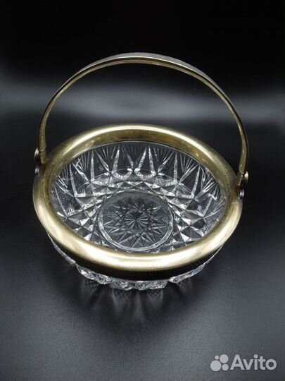 Конфетница серебро хрусталь винтаж 60-гг СССР