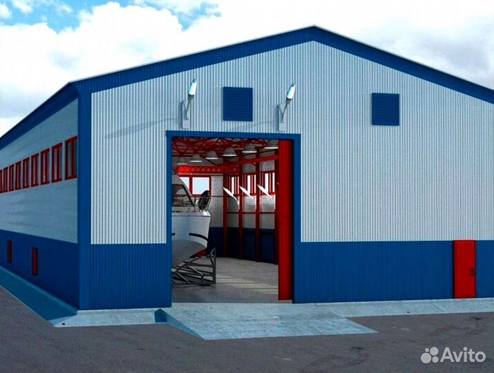 Продажа ангаров с профнастилом на заказ, арт:Ptb-6