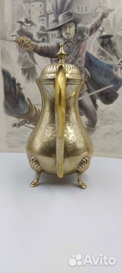 Антикварный кофейник бронза