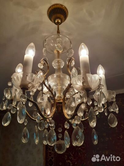 Люстра хрустальная чехословакия