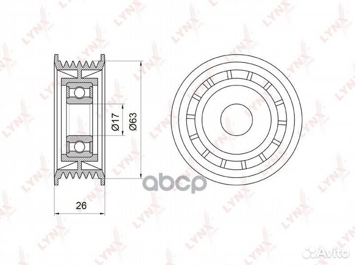 Ролик направляющий приводного ремня PB-7001 LYN