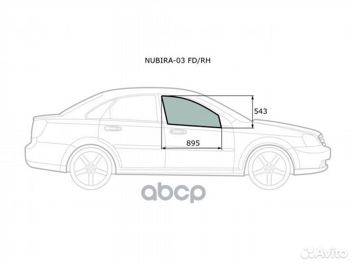 Стекло боковое опускное (Спереди/ Справа/ Цвет