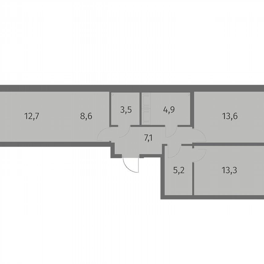 3-к. квартира, 68,9 м², 2/6 эт.