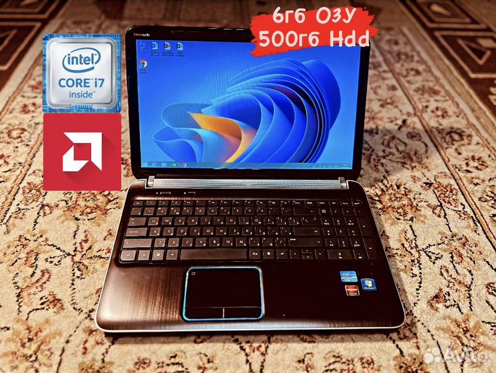 Мощный Ноутбук Hp core i7-8поток/6гб/6700m