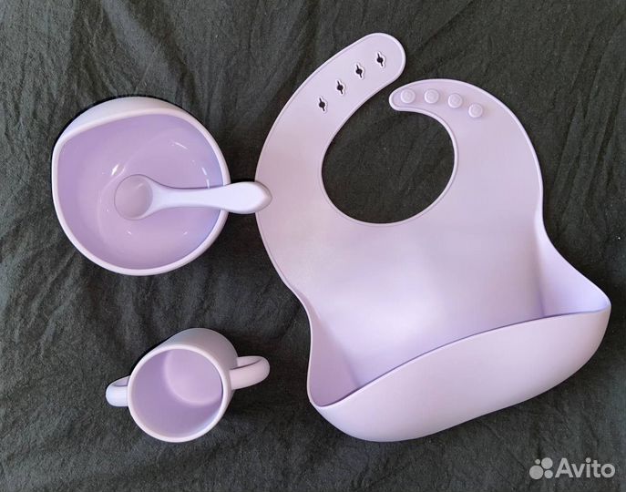 Набор детской силиконовой посуды для кормления