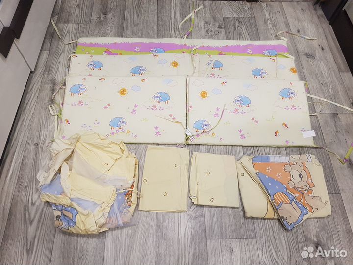 Детское пост белье 120 60 +новые бортики+намат-ик