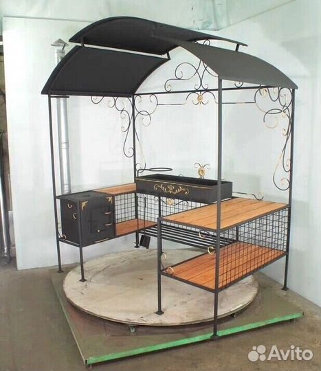 Мангал с печкой под казан