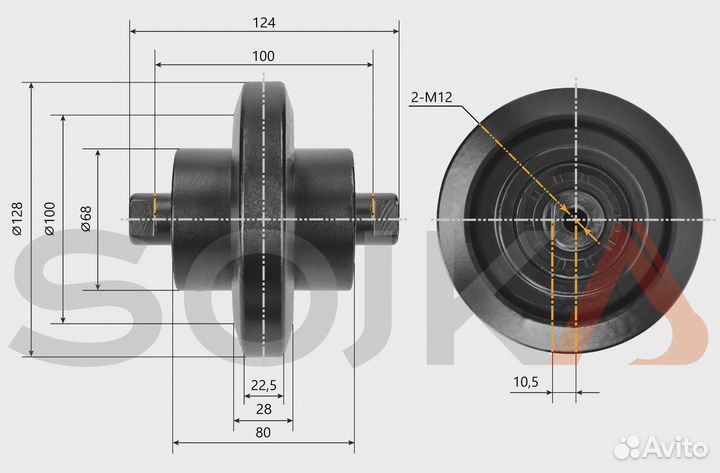 Опорный каток volvo EC15