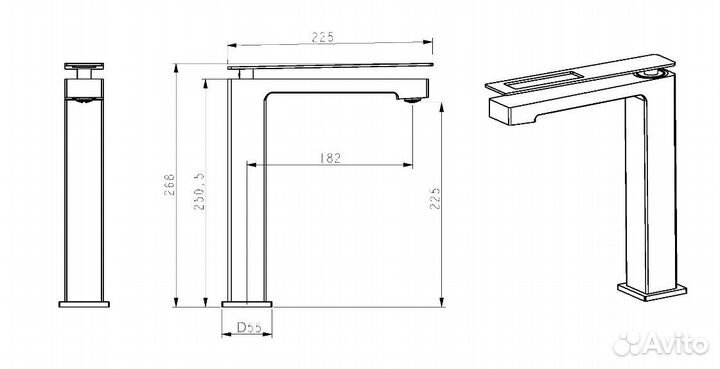 Смеситель для раковины Boheme Q 142-BR черный/кра