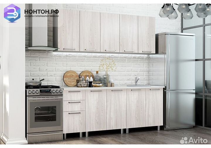 Кухня Эко 2.0м ясень белый