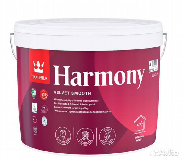 Краска моющаяся Tikkurila Harmony Velure база С бе