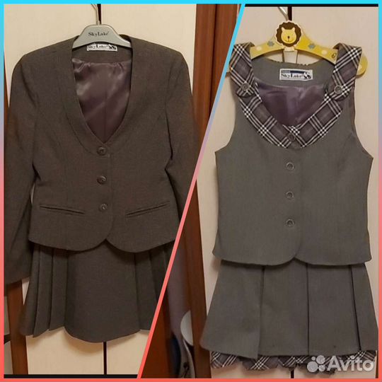 Школьная форма, юбка и жилет (пиджак), костюм
