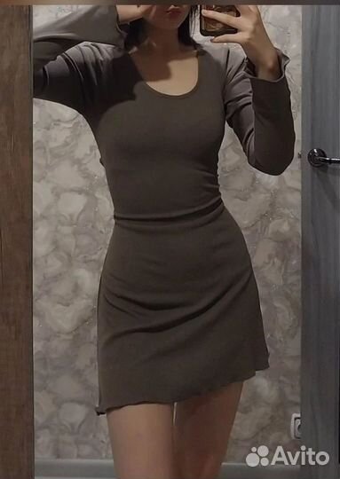 Платье кофейное