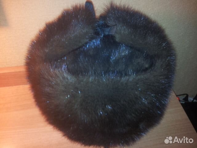Шапка -ушанка из меха норки