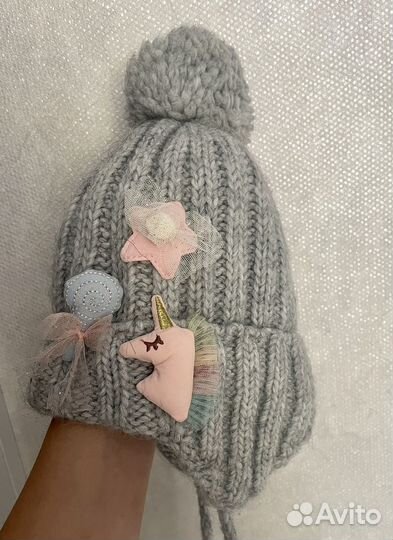 Шапка зимняя для девочки 54 56