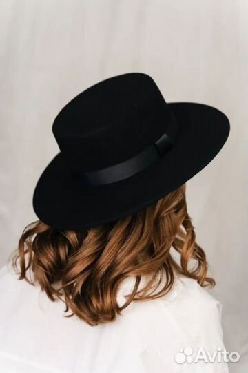 Шляпа фетровая женская черная