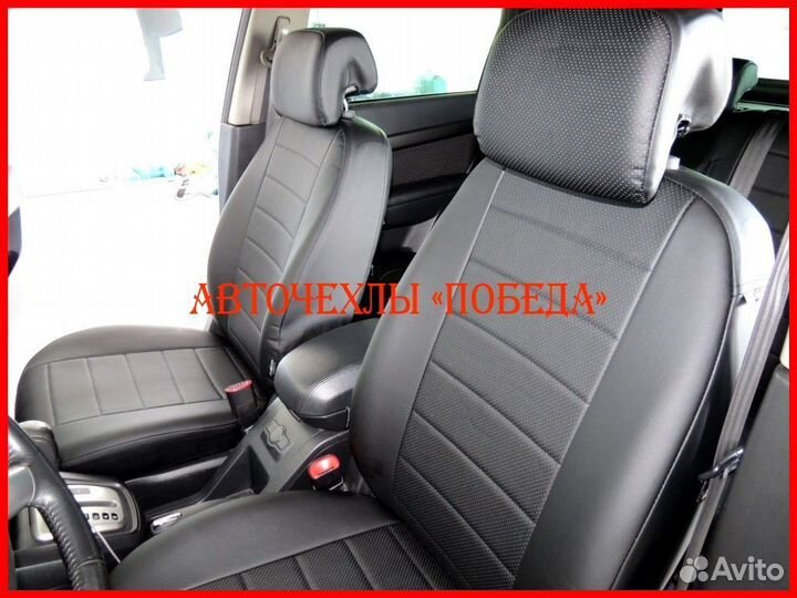 Чехлы Chevrolet Captiva из экокожи чёрные Классика