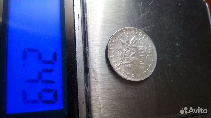 Монета республика франция(марианна) 1917 г.серебро