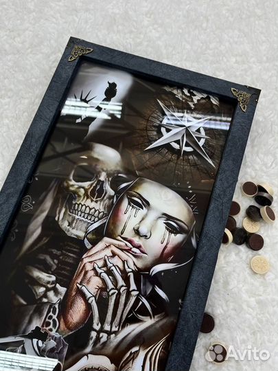 Нарды ручной работы со стеклом 