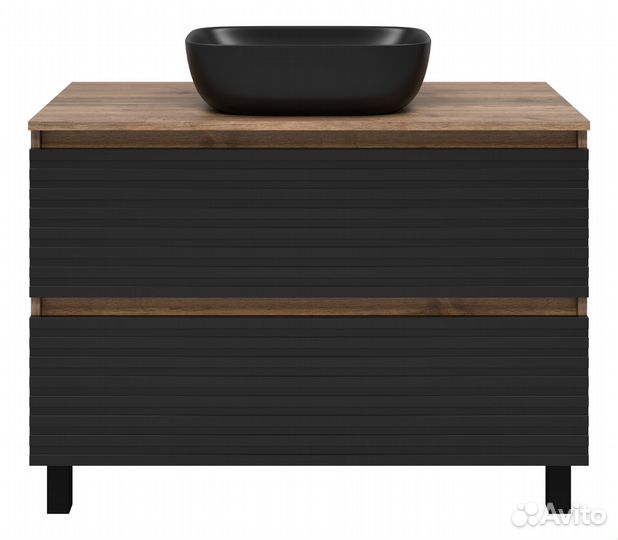 Тумба под раковину Brevita Dakota 100 (черная)