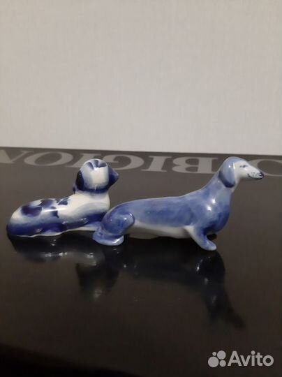 Лошадки и таксы гжель