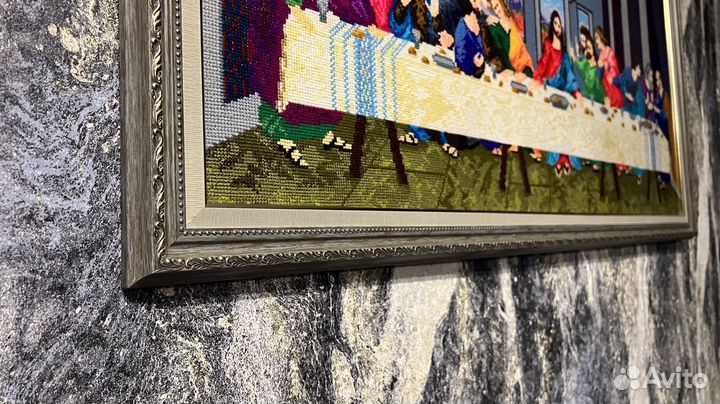 Картина «Тайная вечеря» вышитая крестом вручную