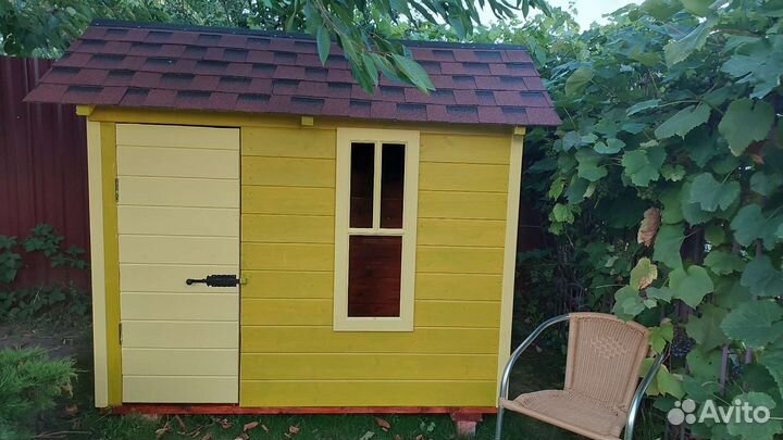 Детский игровой домик уличный деревянный