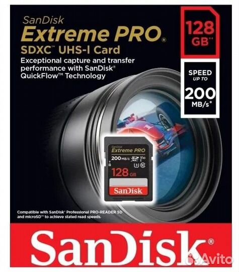 SanDisk sdxc 128Gb Extreme Pro UHS-I V30 200x