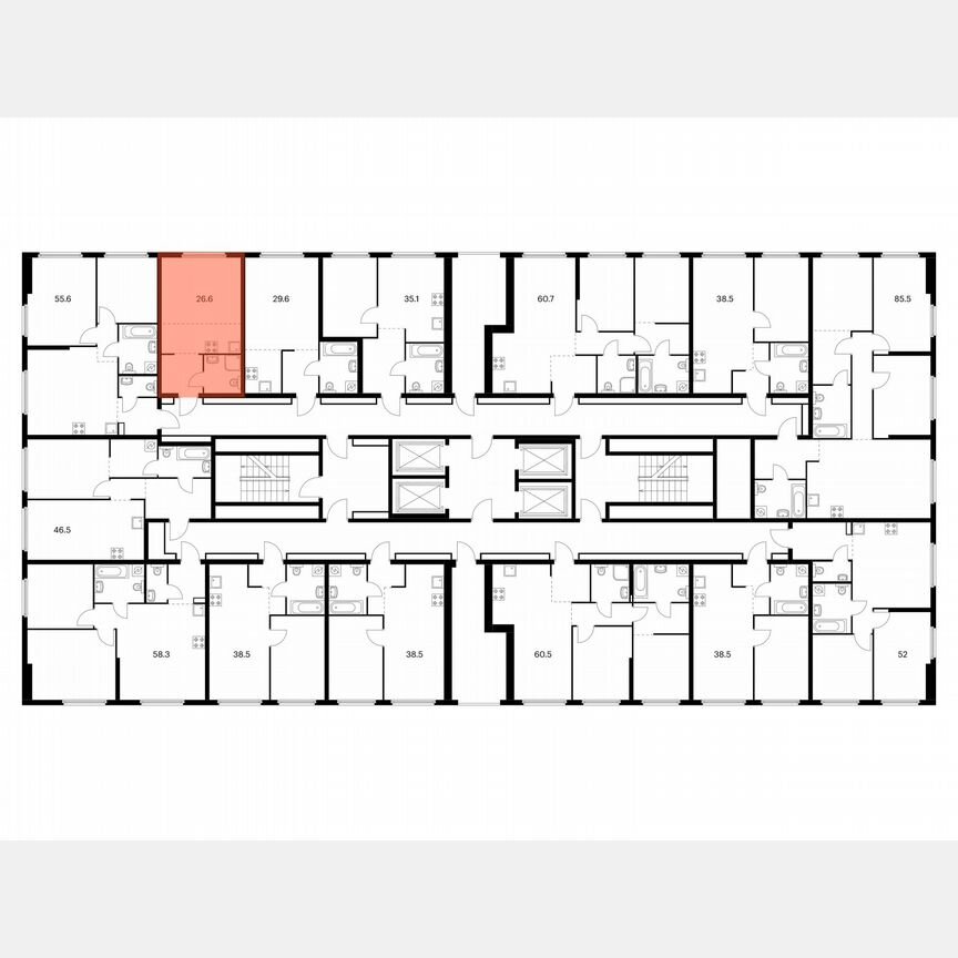 Квартира-студия, 26,6 м², 13/32 эт.