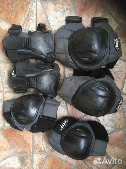 Детские раздвижные роликовые коньки + защита