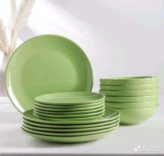 Набор посуды/тарелок Пастель 18 предметов