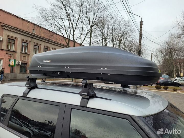 Автобокс Turino-1 410 литров черный на Kia Soul