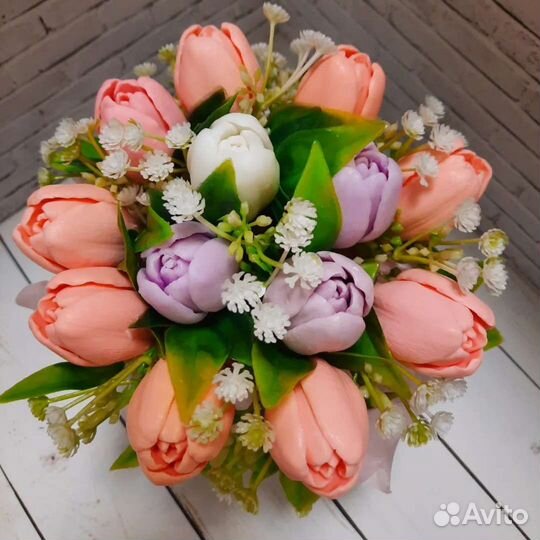 Букет тюльпанов из мыла