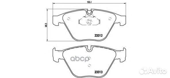 Колодки тормозные дисковые перед P06054 Brembo