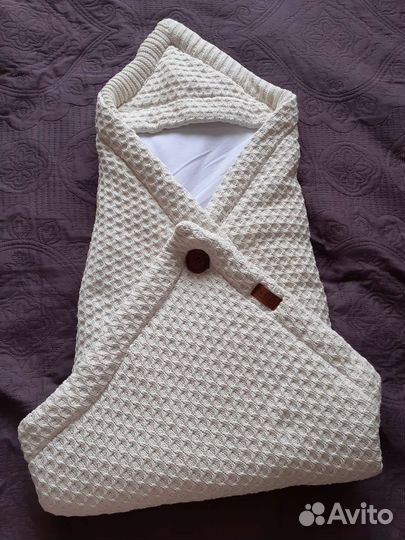 Конверт вязаный на выписку новорождённого