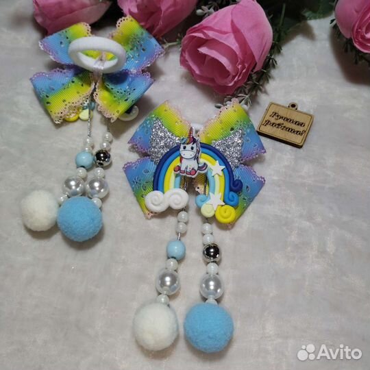 Бантики для волос на резинке