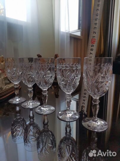 Хрустальные фужеры Чехия винтаж