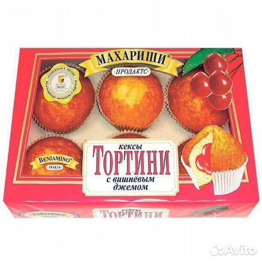 Опт - Кексы Тортини с Вишнёвым джемом 200г