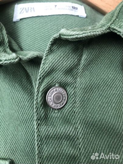 Рубашка zara для мальчика зеленая