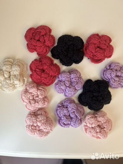Вязанные цветы