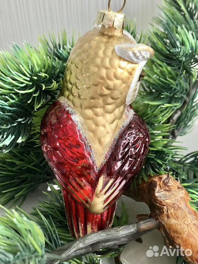 Елочные игрушки Сова стекло